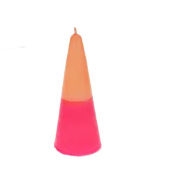 vela pequeña en forma de cono de dos colores - rosa-naranja