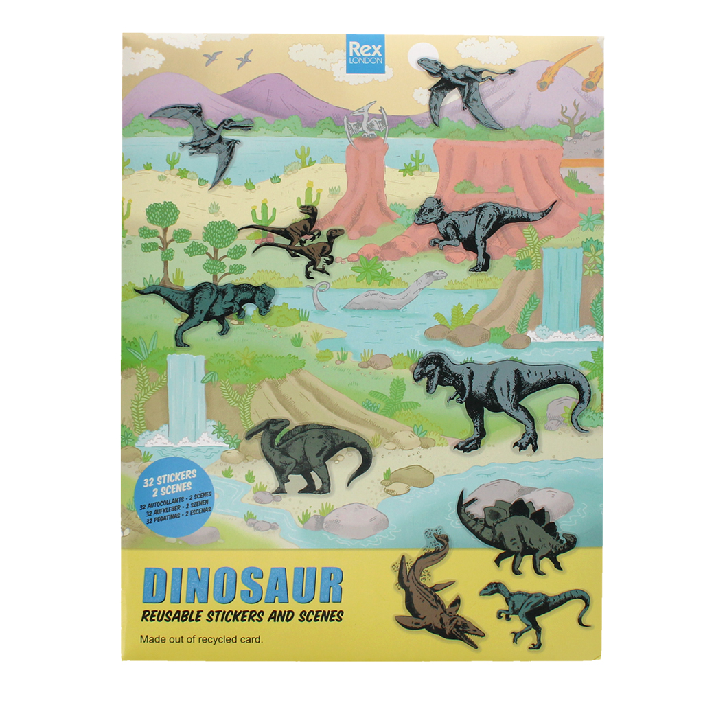 prehistoric land reusable stickers and scenes