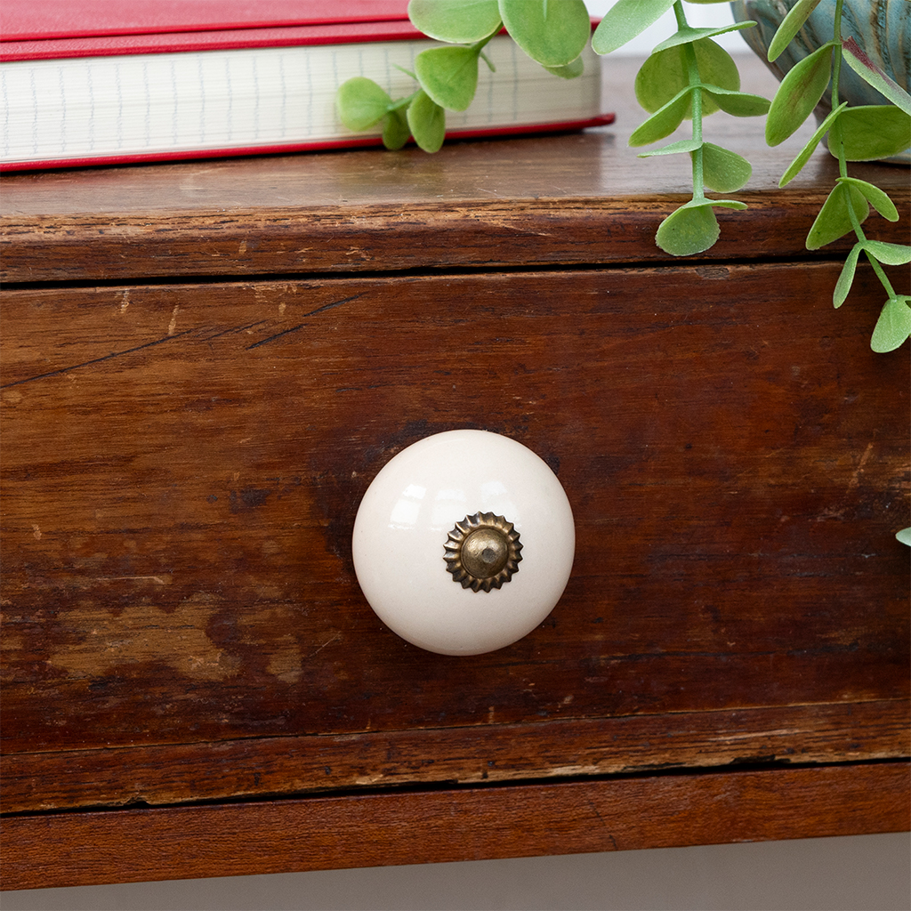 ceramic drawer knob - cream