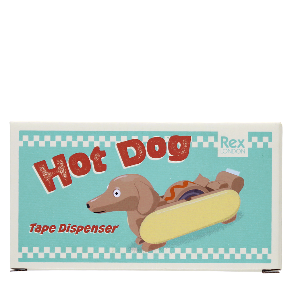 klebebandspender mit einer rolle klebeband - hot dog