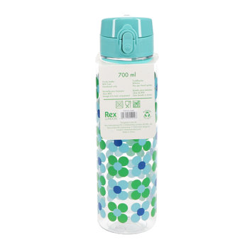 gourde avec couvercle à bouton poussoir 700ml - marguerite bleue et verte