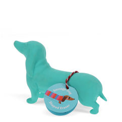 giant sausage dog eraser - turquoise