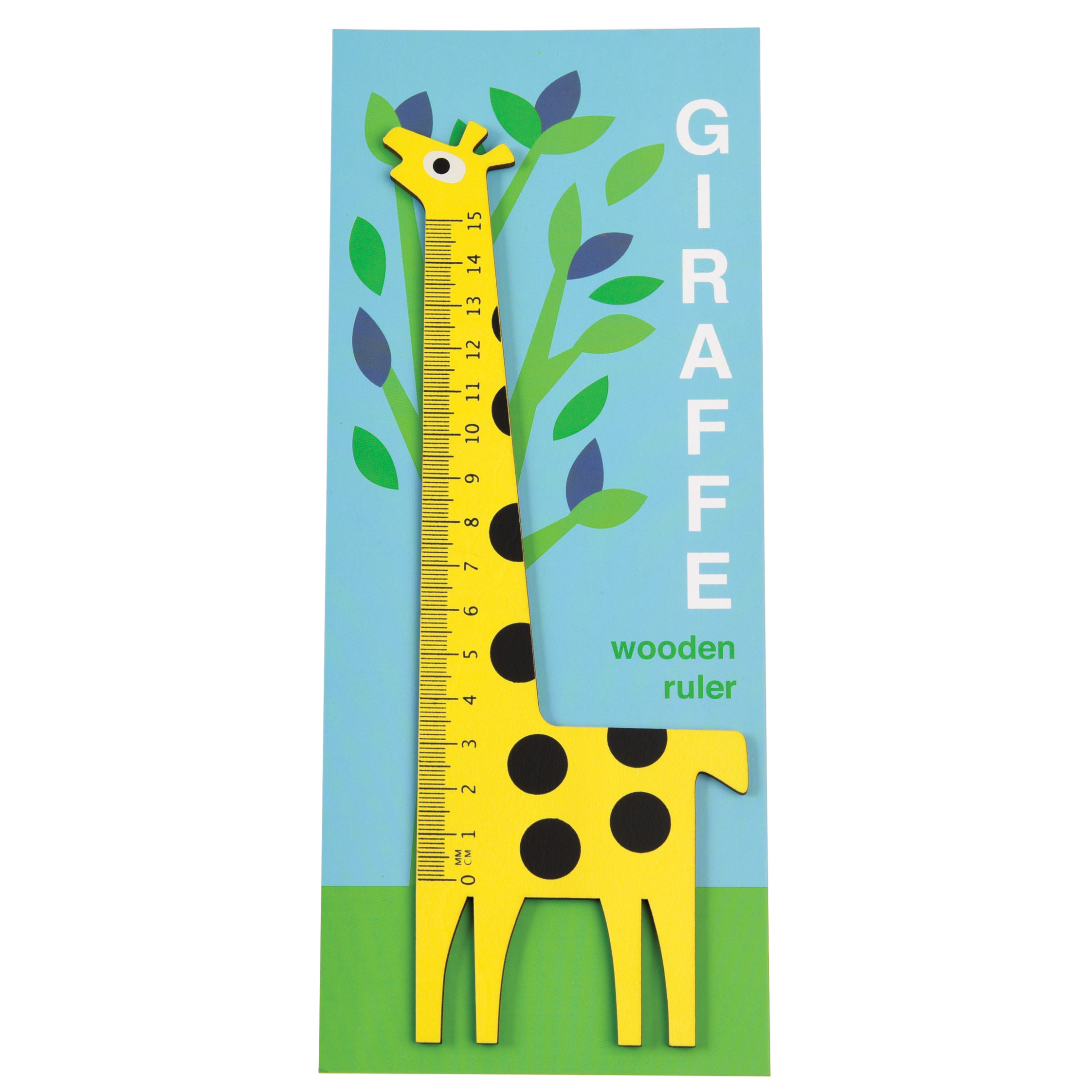 règle en bois girafe jaune