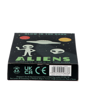 glow in the dark stick-on shapes (box of 25) - aliens