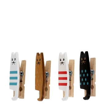 mini wooden pegs (set of 4) - cats mini wooden pegs (set of 4) - cats