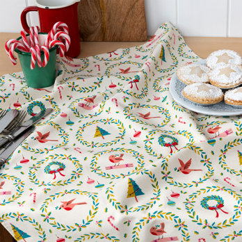 cotton tea towel - classic christmas