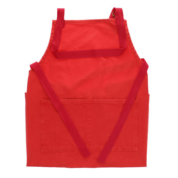 two-tone utility apron - red
