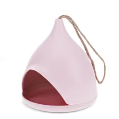 bamboo fibre bird feeder - pink bamboo fibre bird feeder - pink