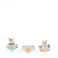 jolies bagues (lot de 3) - lapin, chat et fleur