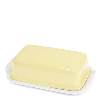 butterdose aus keramik - gelb