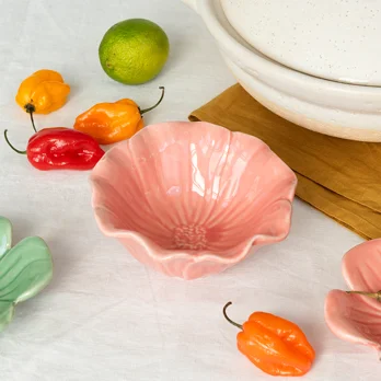 bol à fleurs en céramique 13cm - rose bol à fleurs en céramique 13cm - rose