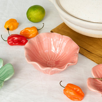 blütenschale aus keramik 13cm - pink