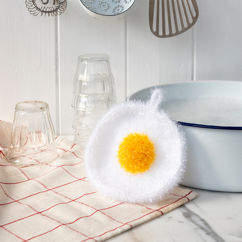 non-scratch scrubber dishcloth - fried egg