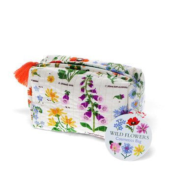 trousse de maquillage matelassée - wild flowers