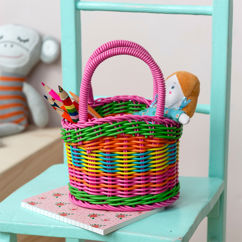 woven plastic basket - mini multicolour