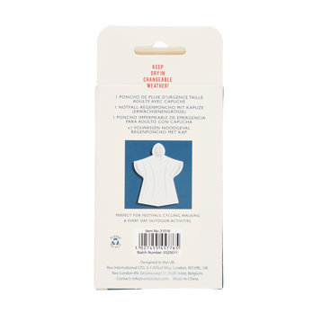 emergency rain poncho - blue box