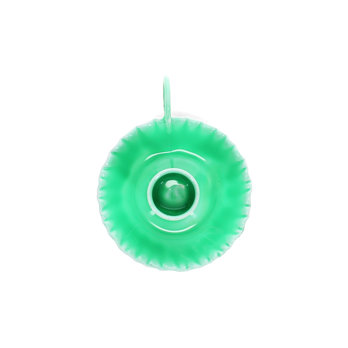 enamel chamberstick candle holder - green