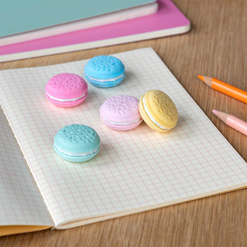 gommes (lot de 5) - macarons