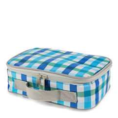 soft insulated lunch box - blue gingham