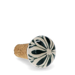 ceramic and cork bottle stopper - leaf