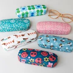 glasses case & cleaning cloth - blue and green daisy glasses case & cleaning cloth - blue and green daisy