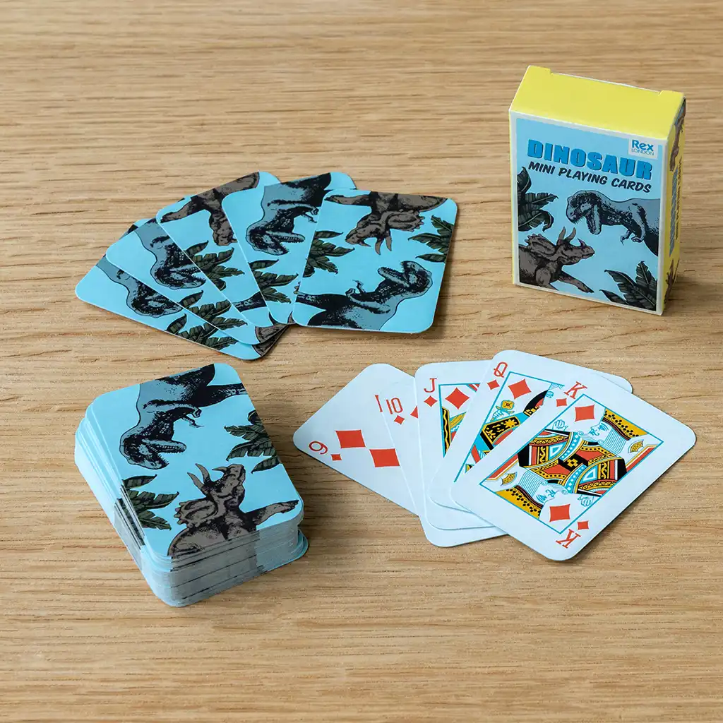 dinosaur mini playing cards - prehistoric land