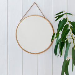 circular hanging mirror (29cm) - gold tone