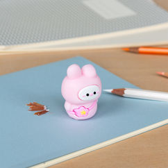 taille-crayon animal adorable - lapin rose