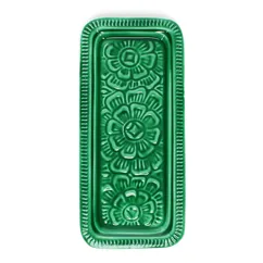 enamel trinket tray - dark green enamel trinket tray - dark green