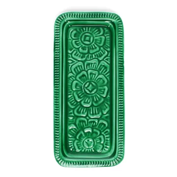 enamel trinket tray - dark green enamel trinket tray - dark green