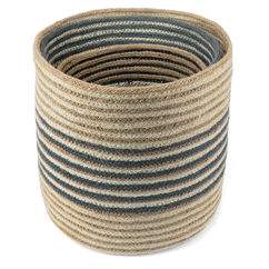 round jute storage baskets (set of 3) - natural stripes