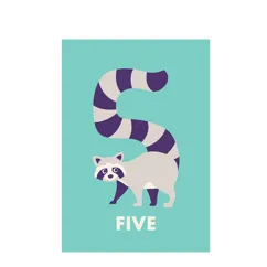 birthday card - racoon 'five' birthday card - racoon 'five'