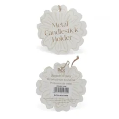 enamel cupped flower candle holder - dark green enamel cupped flower candle holder - dark green