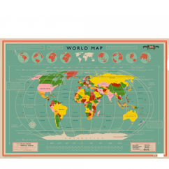 wrapping paper sheets - world map