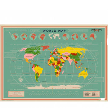 feuilles de papier cadeau - world map