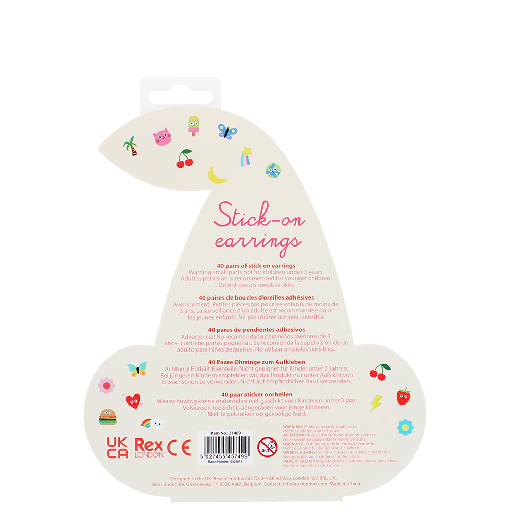boucles d'oreilles autocollantes (40 paires) - cerise