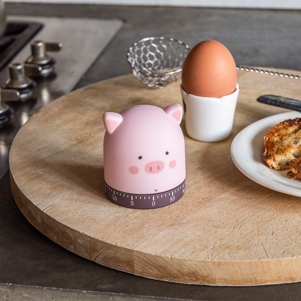 wind-up kitchen timer - pig