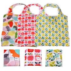 assorted foldaway recycled shopper bags - vintage ivy, love birds, vintage apple assorted foldaway recycled shopper bags - vintage ivy, love birds, vintage apple