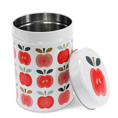 canister storage tin - vintage apple