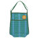 recycled woven bag with side pocket - blue and green