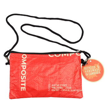 recycled cement bag travel pouch