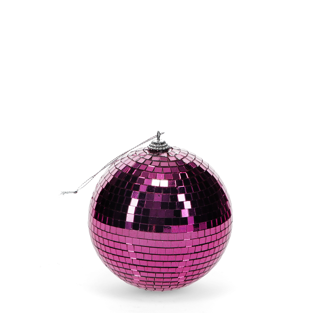 hanging disco ball (10cm) - pink