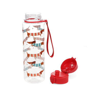 gourde avec couvercle à bouton-poussoir 700ml - chien saucisse