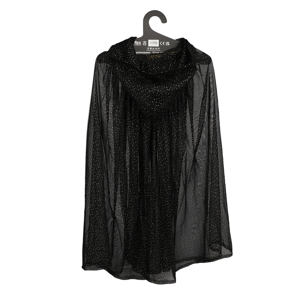 children's glitter cape - black