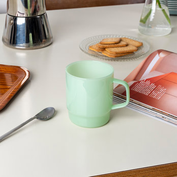 tasse à café empilable en verre 280ml - vert menthe