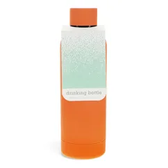 rubber coated steel bottle 500ml - orange