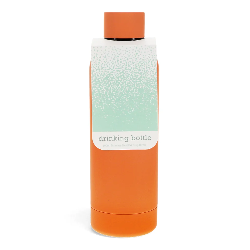 gummierte edelstahlflasche 500ml - orange