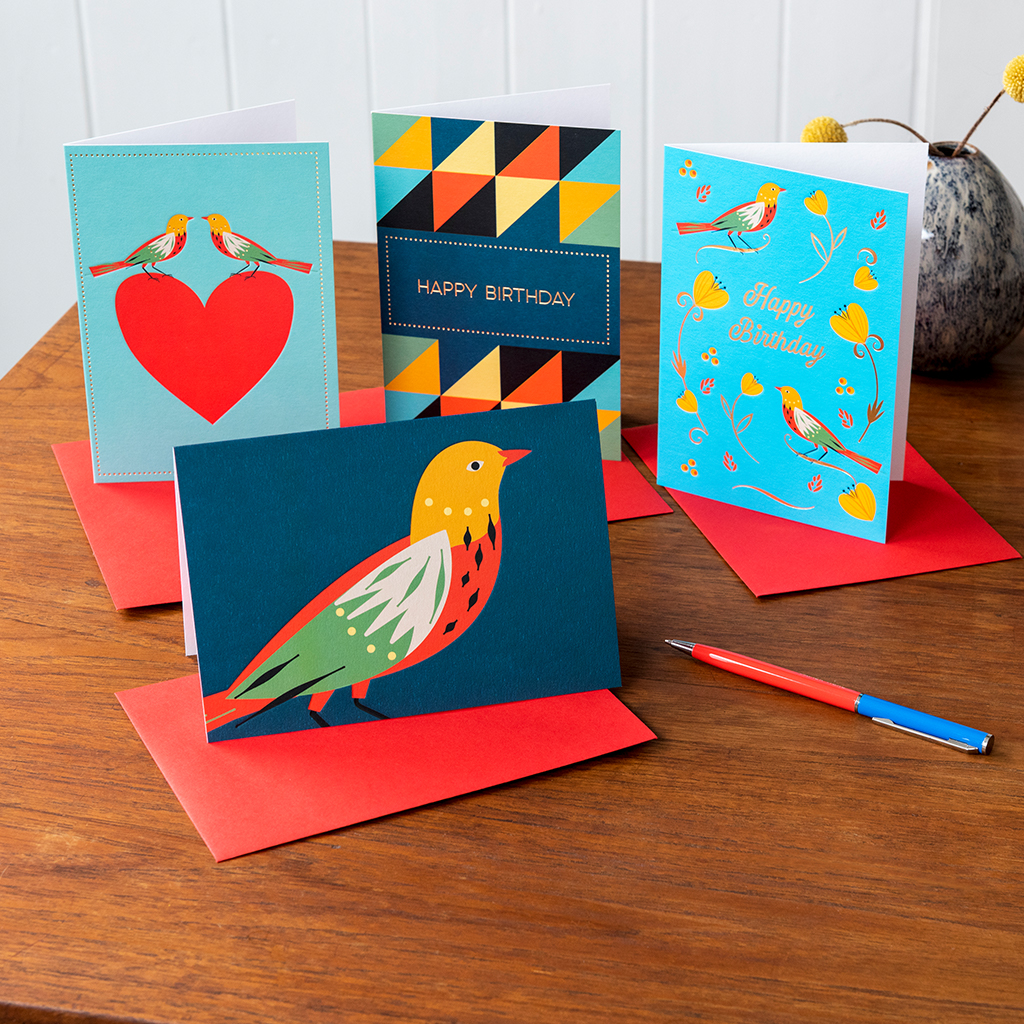 greetings card - patterned bird
