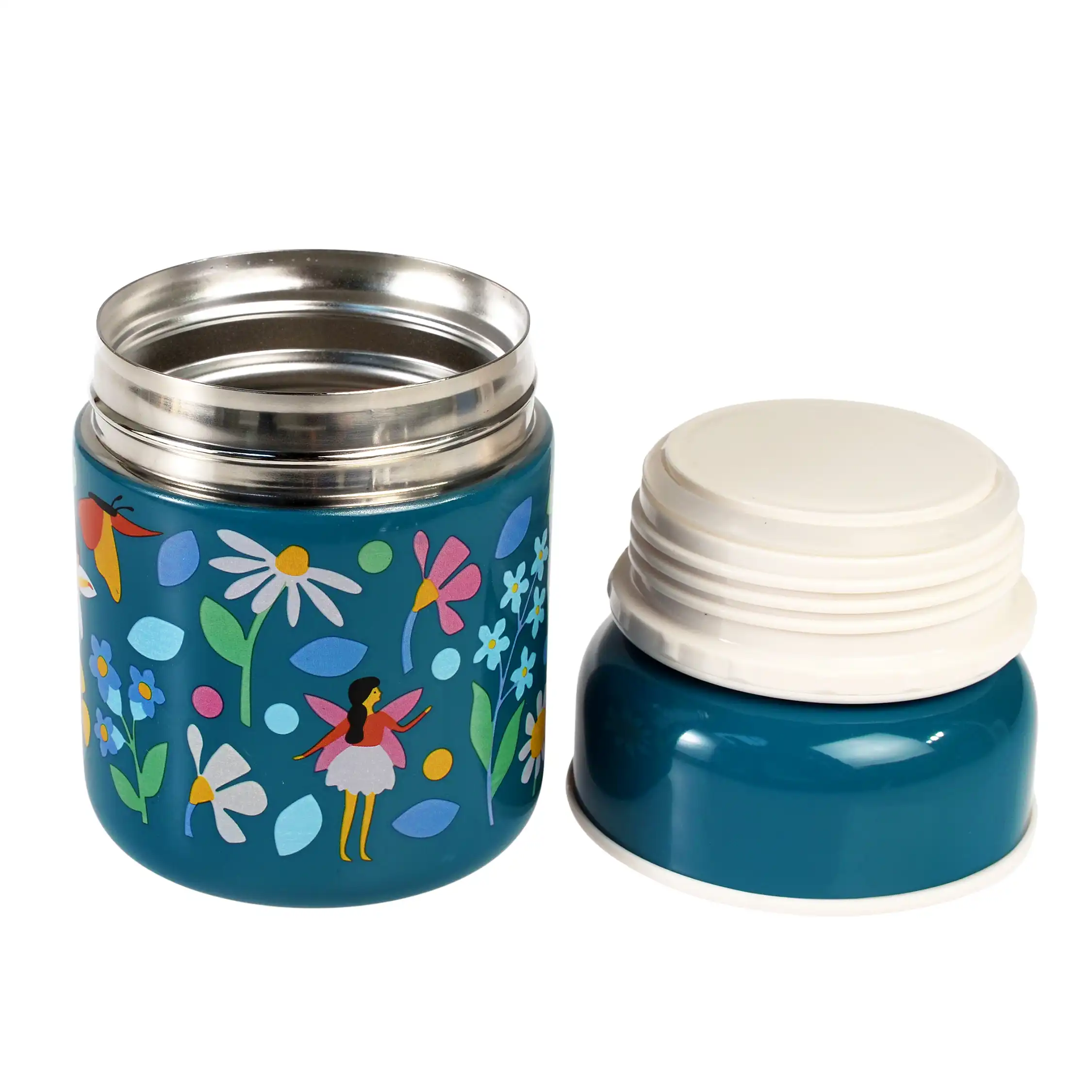 stainless steel food flask - fairies in the garden