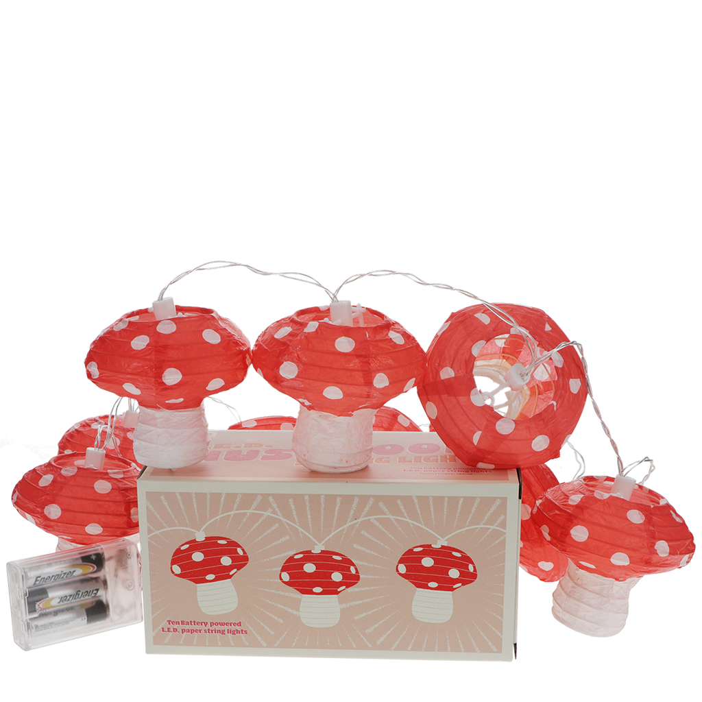 string of 10 led mushroom lights